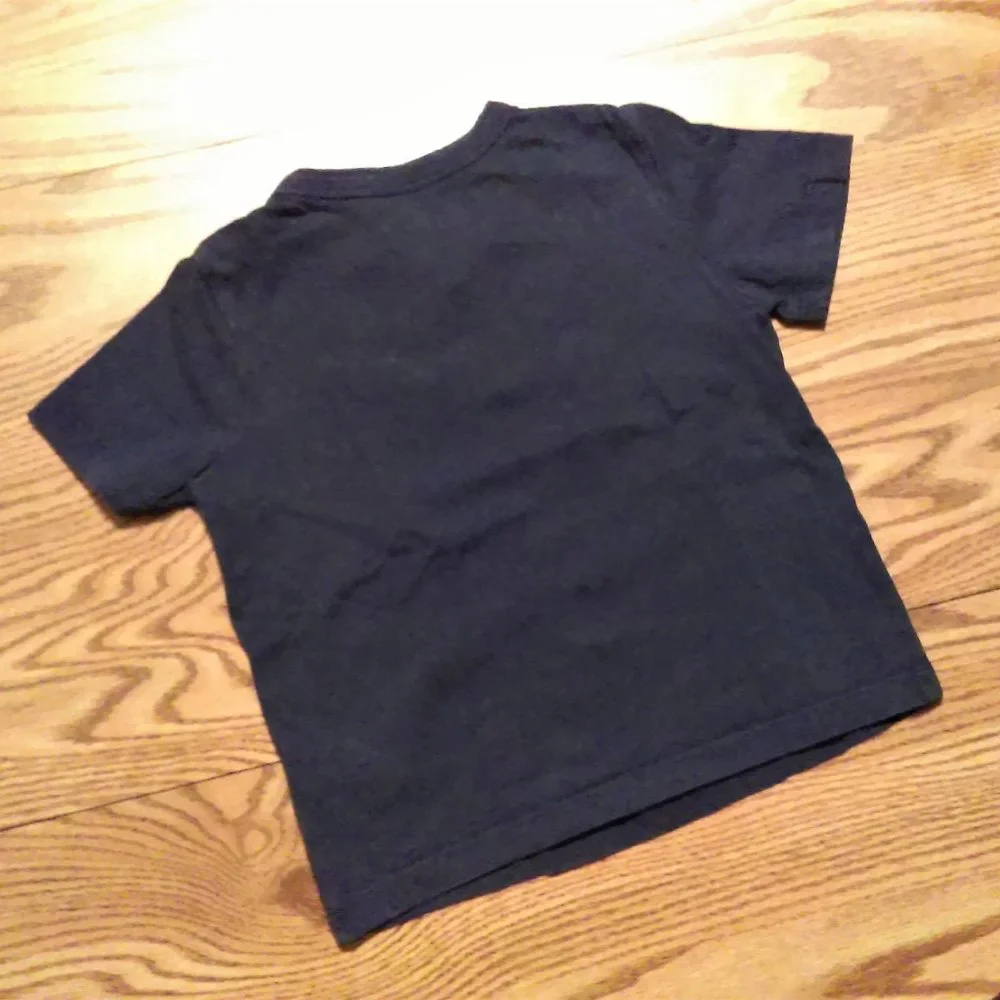 🎂 3T Boys Where's My Cake? Osh Kosh Short Sleeve Food Birthday Tee Navy Blue